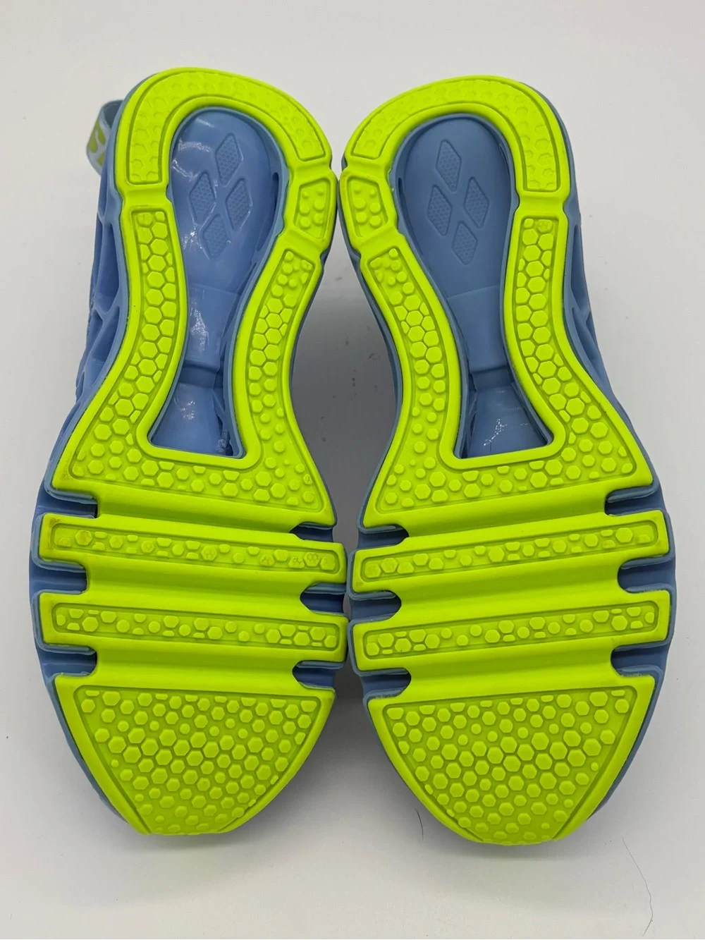 Women's Light Blue Sandals with Lime Accents - JUST SO